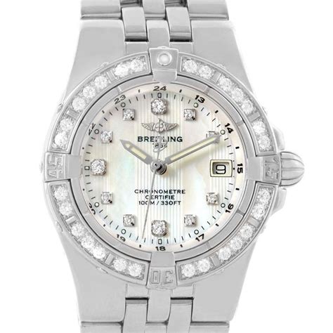 breitling ladies starliner diamond bezel|Breitling Starliner 30mm Diamond White Mother of Pearl Ladies .